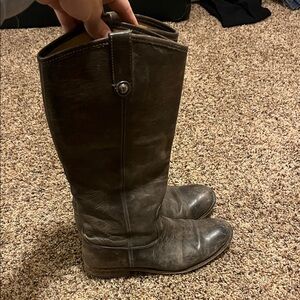 Brown Leather Knee-High Boots